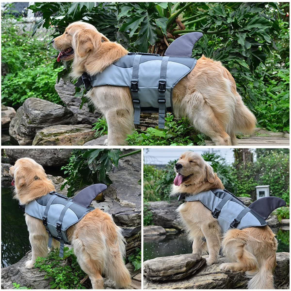 adjustable dog life jacket for swimming - quick-drying,dog saver vest with safety handle
