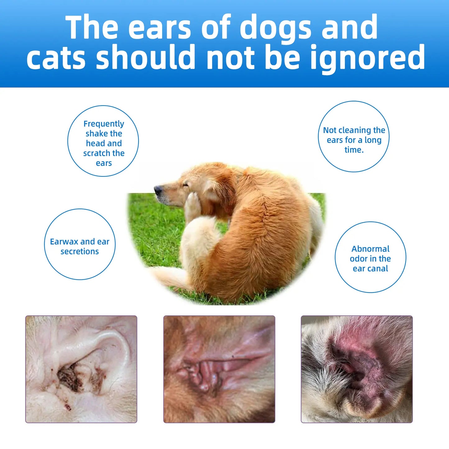 gentle pet ear wash | odor-free cleaning for dogs & cats