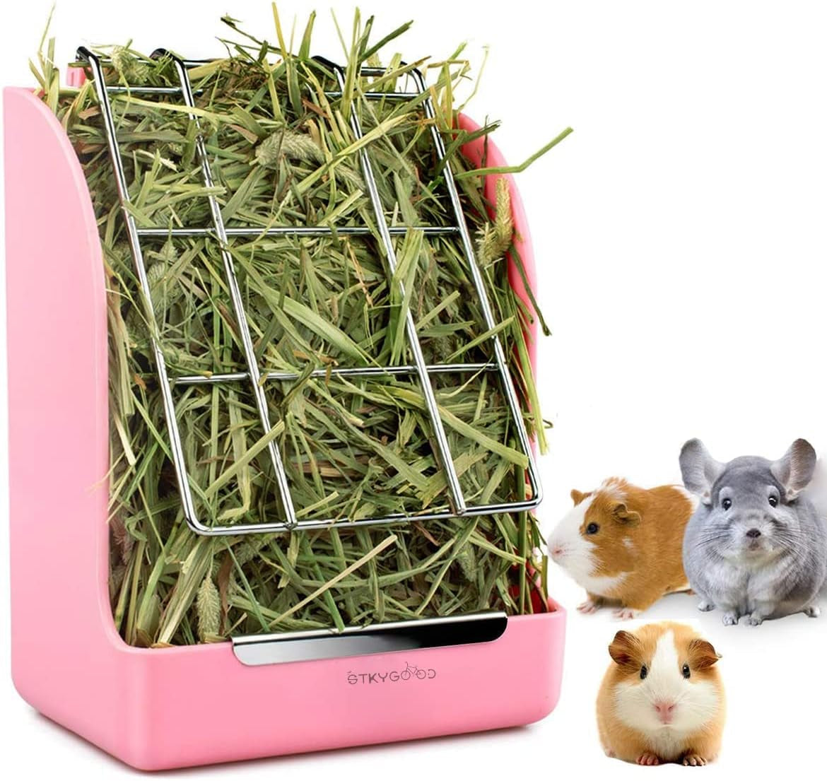 rabbit hay feeder, large capacity bunny hay rack for rabbits, guinea pigs, chinchillas, small animals, hay dispenser