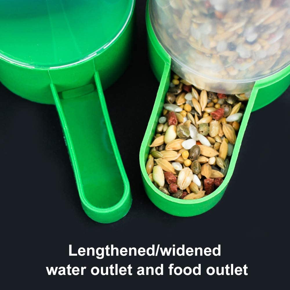 bird feeder, bird water dispenser for cage, 2pcs automatic bird water feeder with 1pcs food feeder for cage pet parrot budgie lovebirds cockatiel automatic bird feeder (2pcs 60ml + 1pcs 150ml)