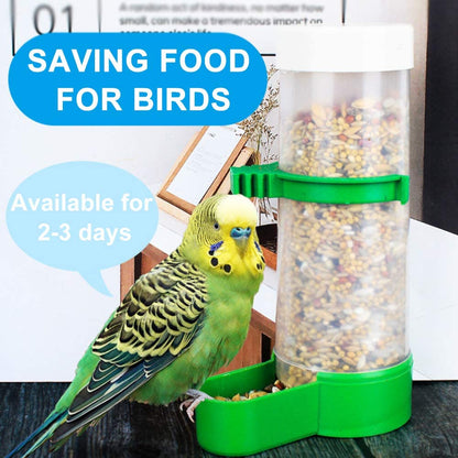 Bird Feeder, Bird Water Dispenser for Cage, 2PCS Automatic Bird Water Feeder with 1PCS Food Feeder for Cage Pet Parrot Budgie Lovebirds Cockatiel Automatic Bird Feeder (2Pcs 60Ml + 1Pcs 150Ml)