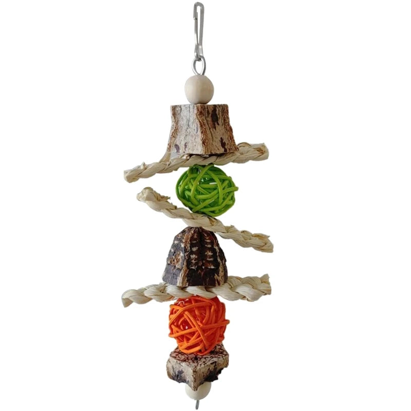 colorful hanging parrot bird molar toy articles parrot bite pet bird toy for parrot training bird swing biting toy