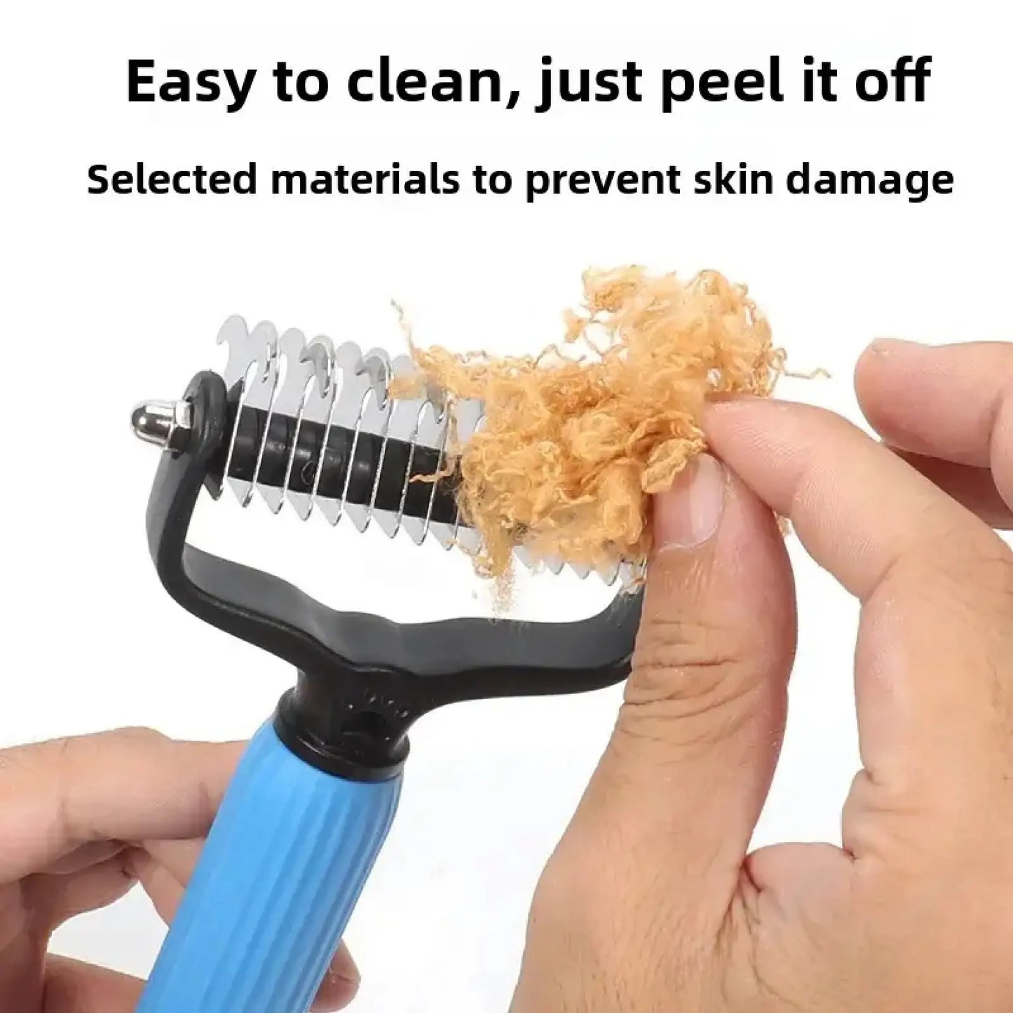 pet grooming tool, universal detangling comb for dogs, stainless steel double-sided design, effective shedding removal & matted hair tamer, practical daily dog coat maintenance supplies.