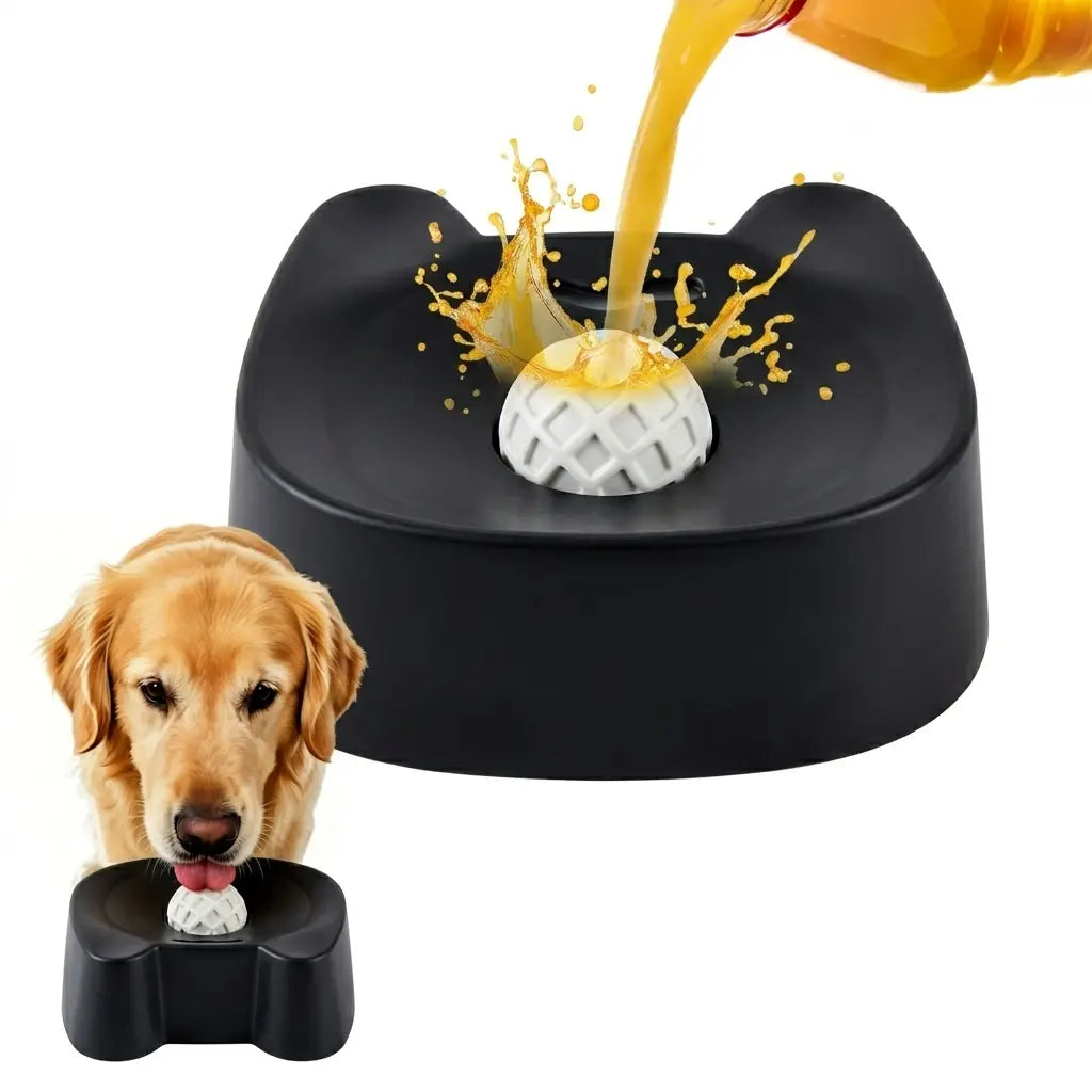 silicone slow feeder bowls for dogs - non-skid ball-in lick design, 3/4 cup capacity wet food feeder for bone broth & yogurt, anxiety relief interactive bowl for small-large dogs (blue) - mid year sale tiktok shop midyeardeals