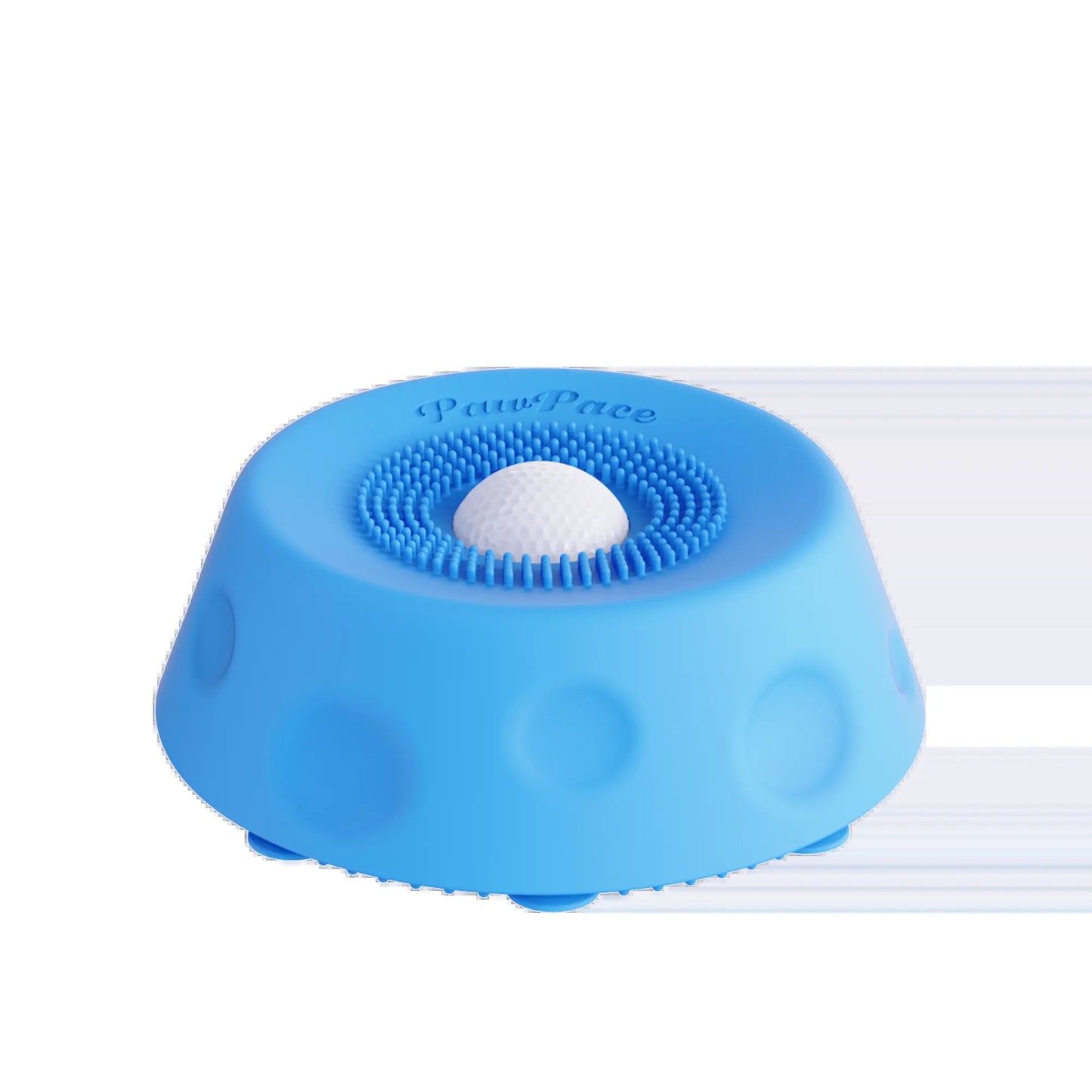 pawpace multi purpose dog bowl,no mess dog liquid slow feeder,easy clean lick bowl mat with ball ,8 extra large suction cups,no mess liquid treat enrichment bowl for dogs,dishwasher safe,blue