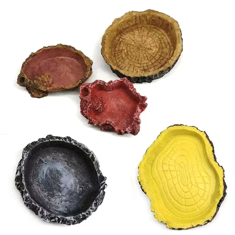 pet reptile feeder bowl resin aquarium basin food water pot reptile turtle tortoise scorpion lizard crabs supplies dropshipping