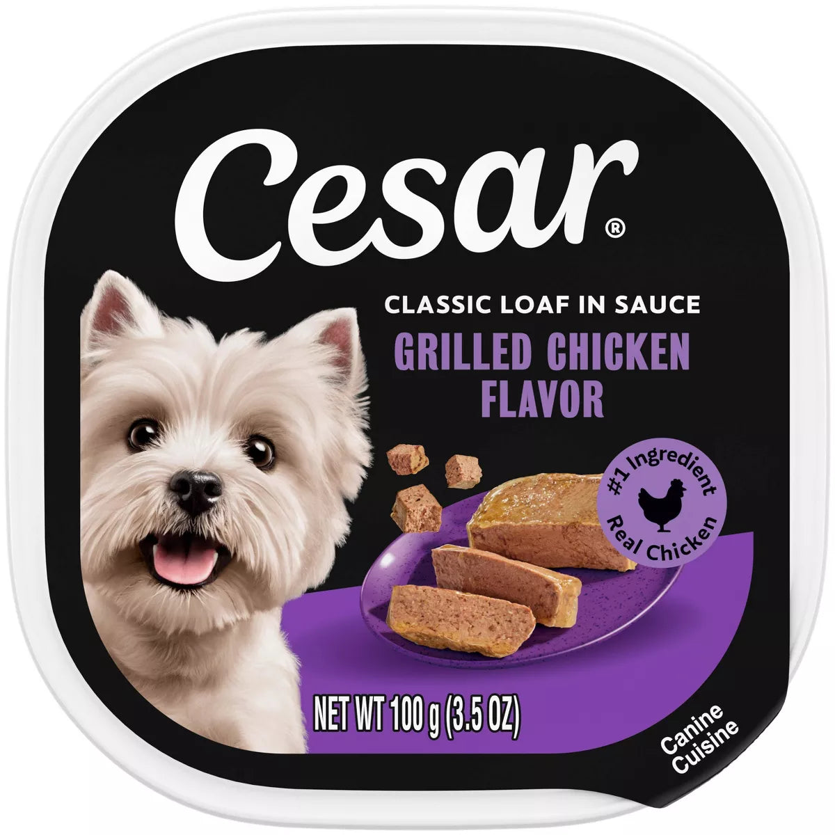 cesar classic loaf in sauce grilled chicken and gravy flavor small breed wet dog food - 3.5oz