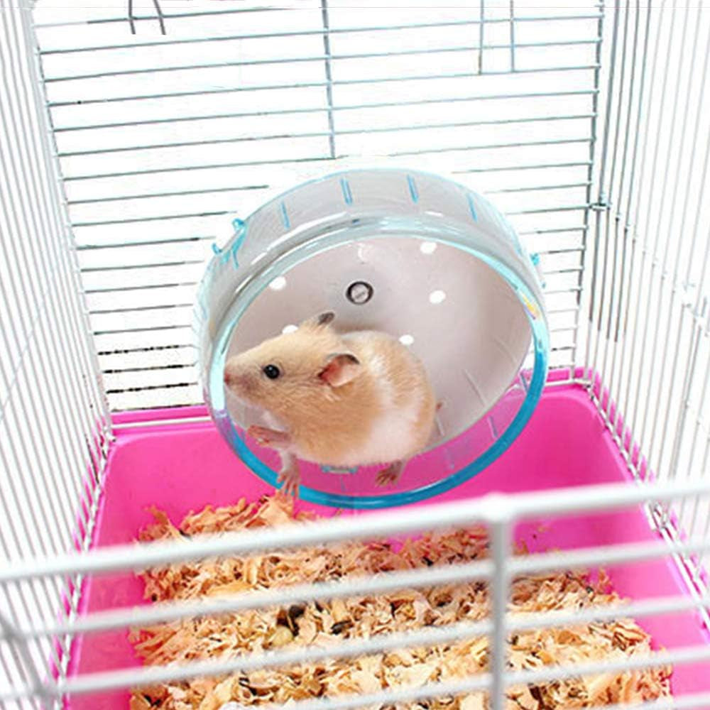 4.7 inches small silent spinner exercise running wheel for small hamsters, gerbils, or mice (pink running wheel)