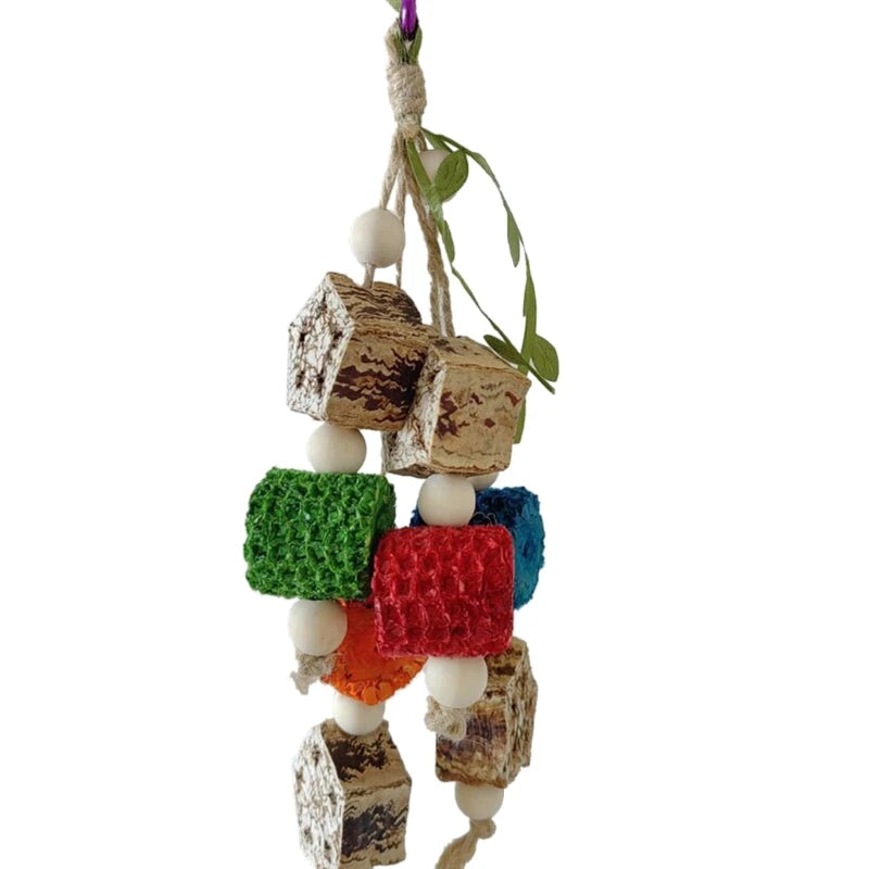 colorful hanging parrot bird molar toy articles parrot bite pet bird toy for parrot training bird swing biting toy