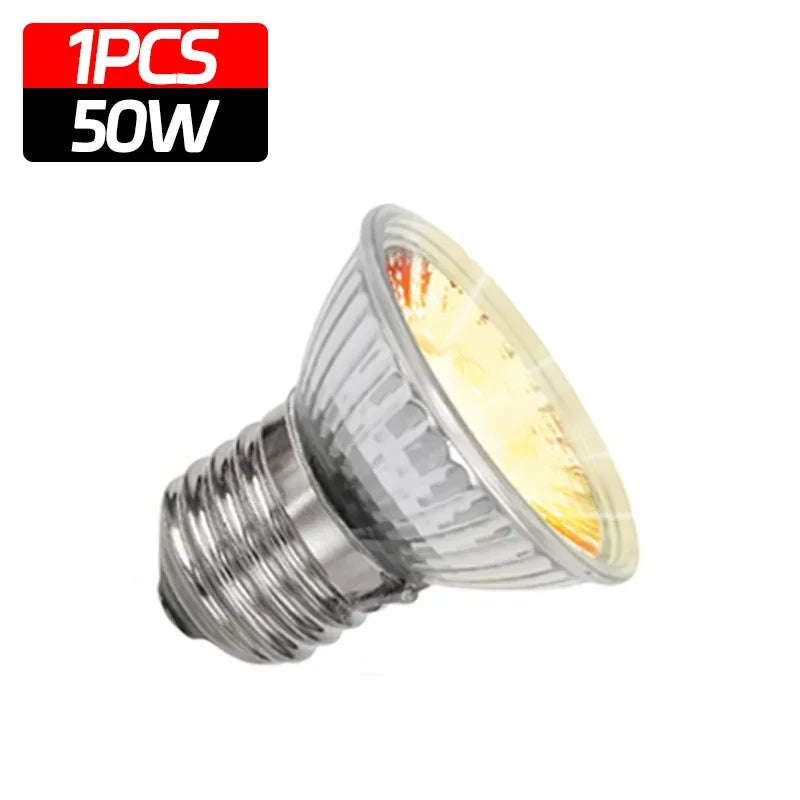 25/50/75w uva uvb reptile lamp bulb turtle basking uv light bulbs heating light pet heat lamp amphibians full sunlamp