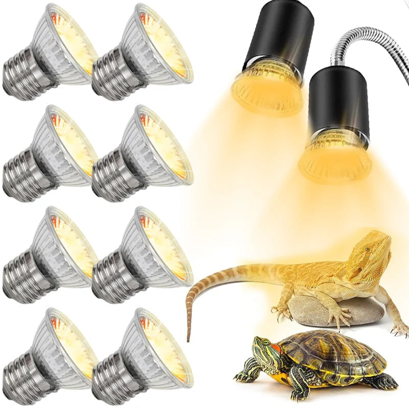 25/50/75w uva uvb reptile lamp bulb turtle basking uv light bulbs heating light pet heat lamp amphibians full sunlamp