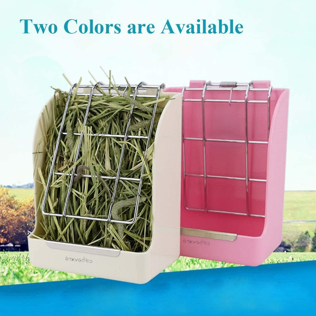 rabbit hay feeder, large capacity bunny hay rack for rabbits, guinea pigs, chinchillas, small animals, hay dispenser