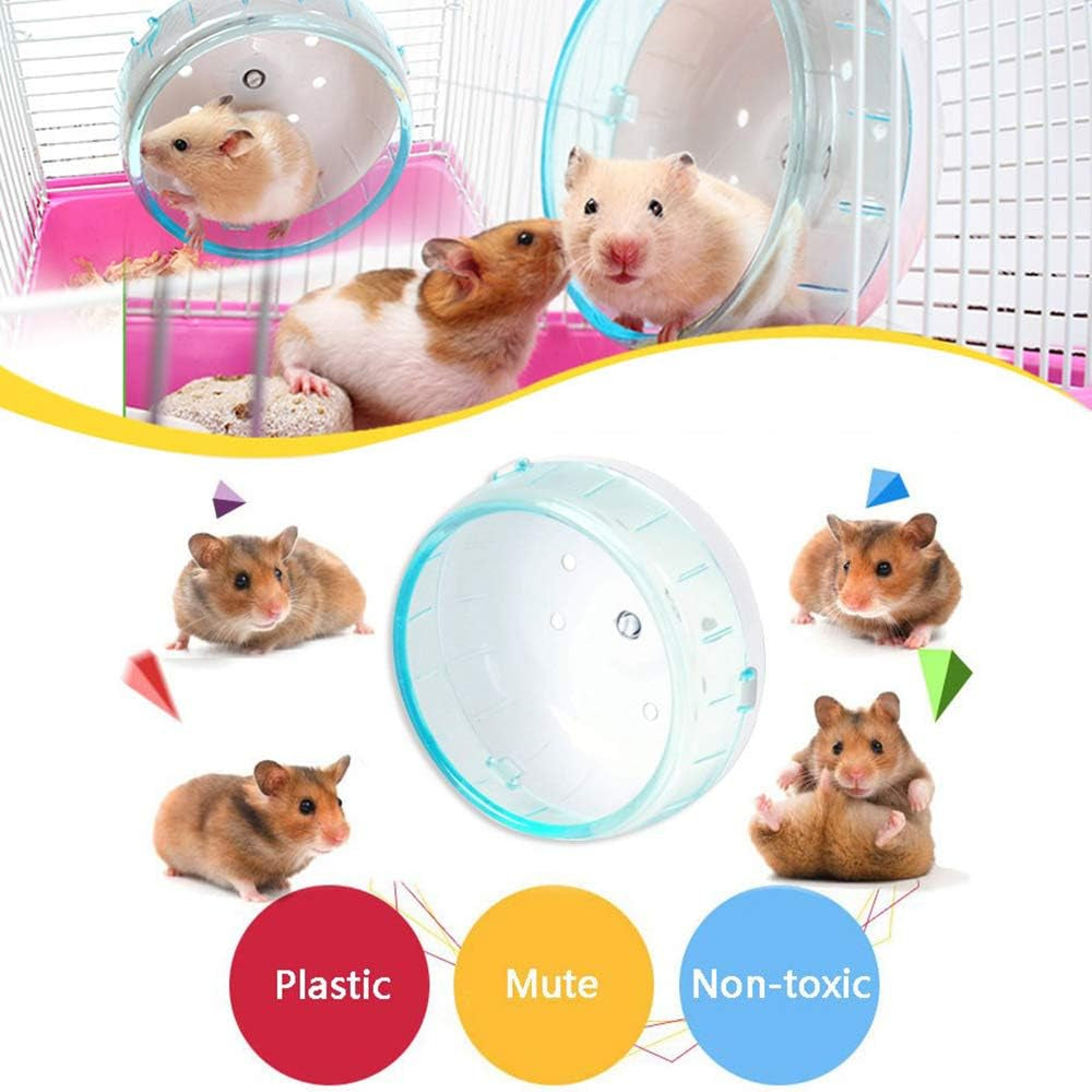 4.7 inches small silent spinner exercise running wheel for small hamsters, gerbils, or mice (pink running wheel)