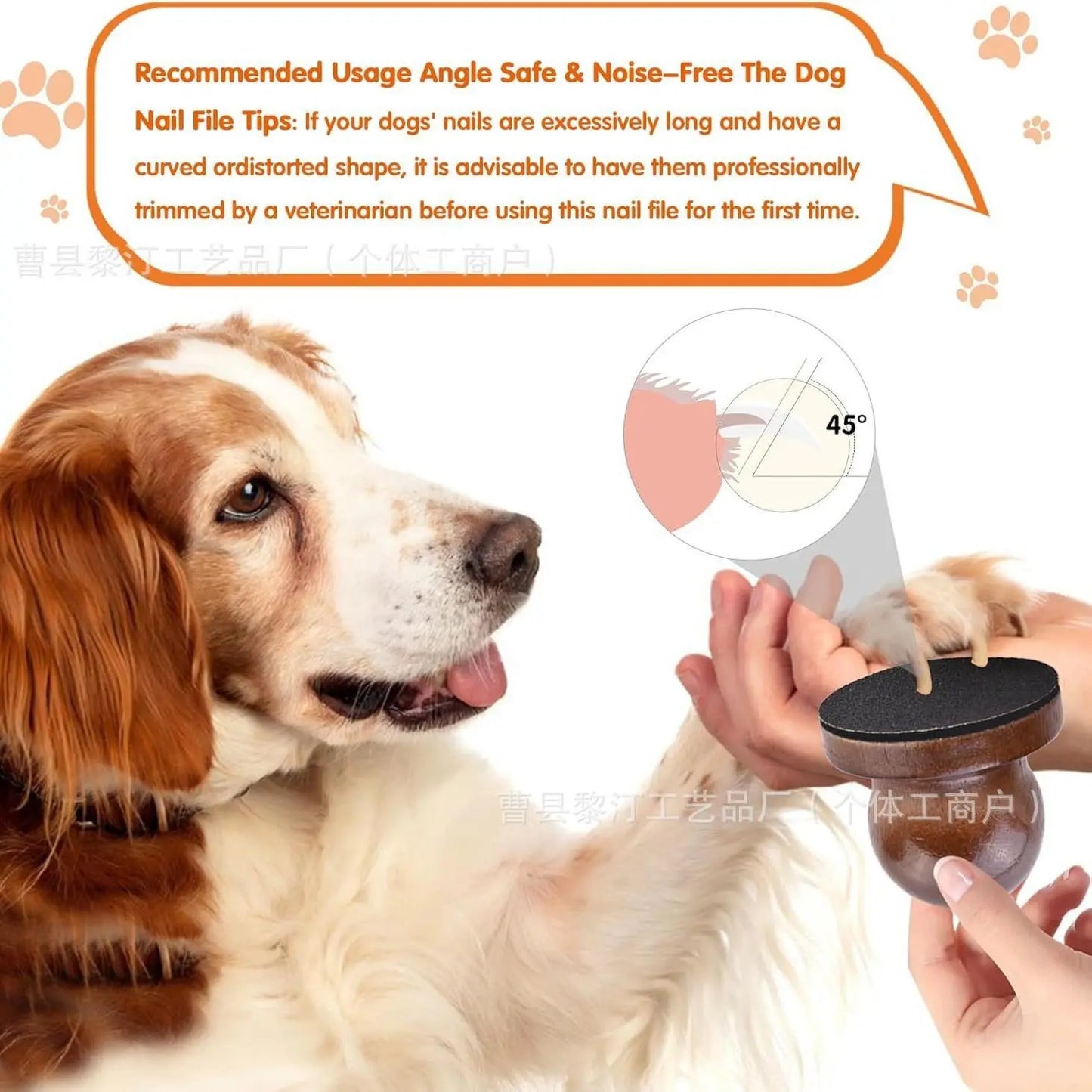 dog nail file & cat nail file board - stress-free grooming with 3 replaceable sheets, comfortable wooden handle, perfect for dogs & cats, easy nail smoothing