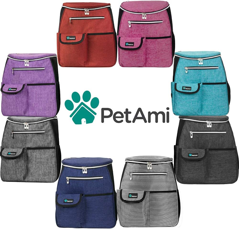 dog travel bag backpack, 27l airline approved pet supplies organizer with 2 food containers, 2 collapsible bowls & poop bag dispenser, weekend road trip camping dog mom gift, teal blue