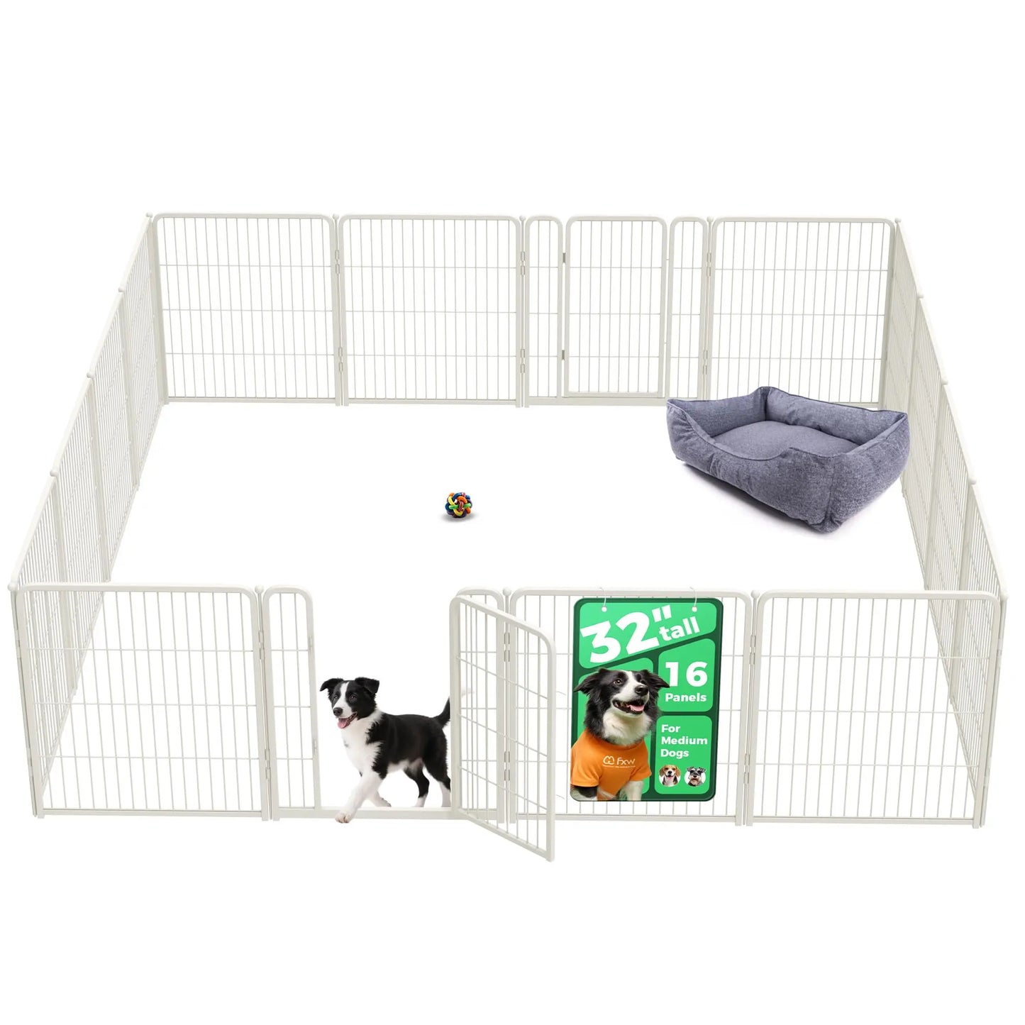 fxw homeplus unleashed indoor dog playpen - stress-free and safe play, heavy duty dog pen | patented