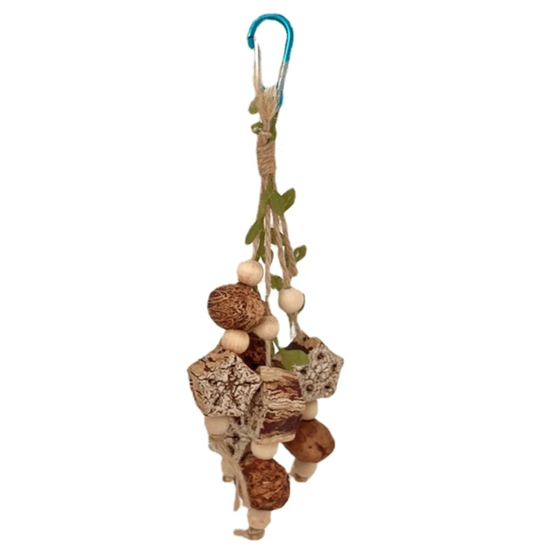 colorful hanging parrot bird molar toy articles parrot bite pet bird toy for parrot training bird swing biting toy