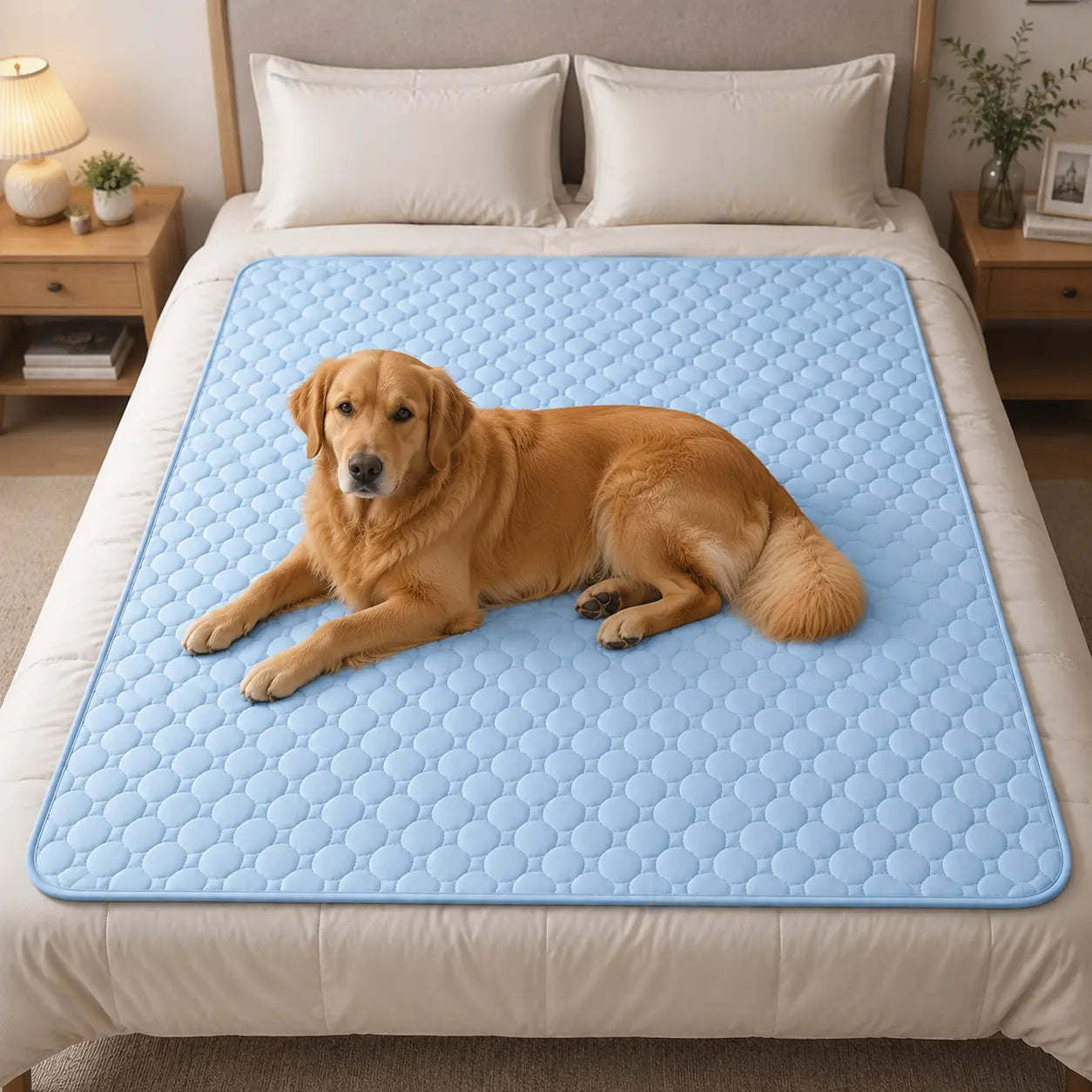 cooling mat for dogs – q-max>0.45 washable pet cooling pad, no gel, no electric, non-slip summer crate bed for large dogs