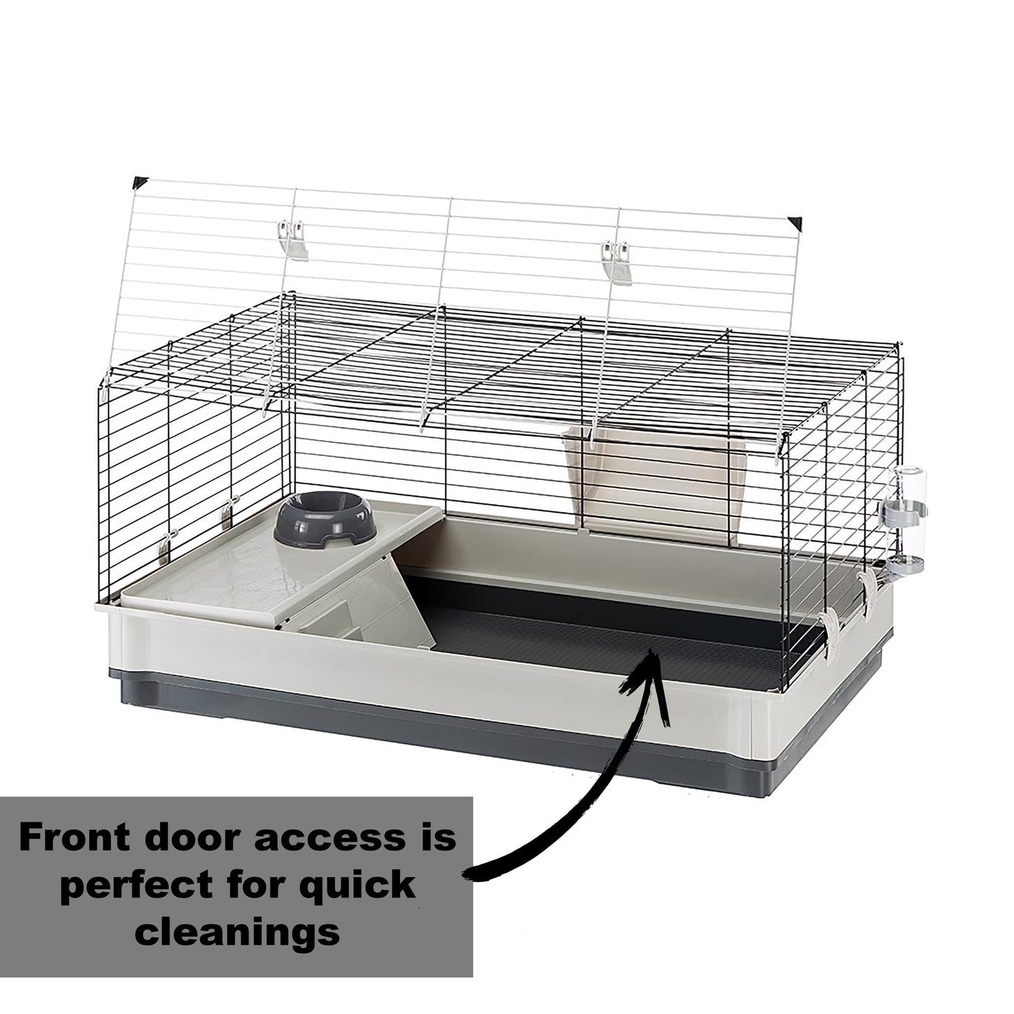 krolik rabbit cage | 39.4l x 23.6w x 19.7h inches | gray & black