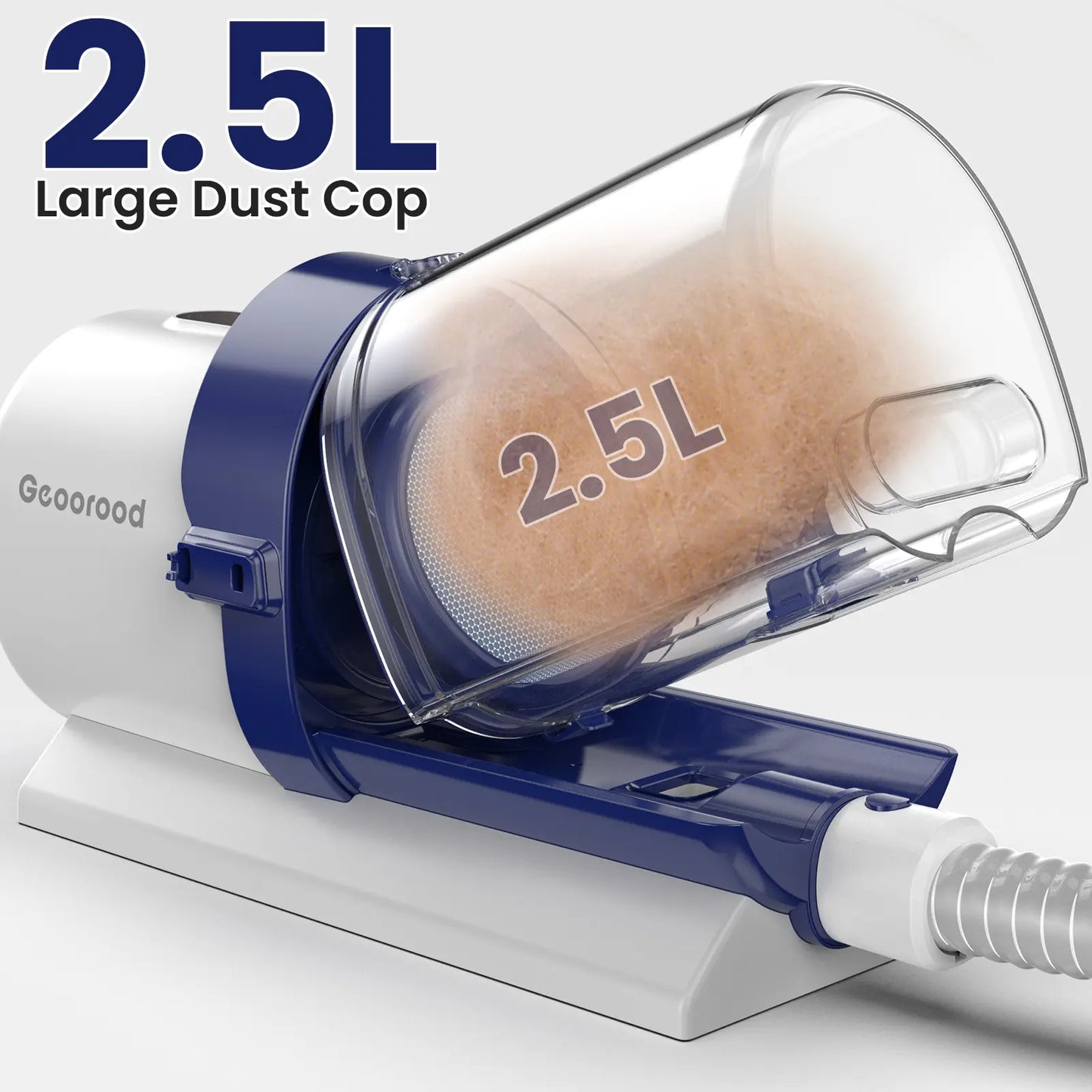【geoorood】 geoorood dog grooming all-in-one kit with vacuum brush 2.5l large pog, stainless steel blades lightweight design 13kpa suction force portable cleaning set#dealsforyoudays #summerwins