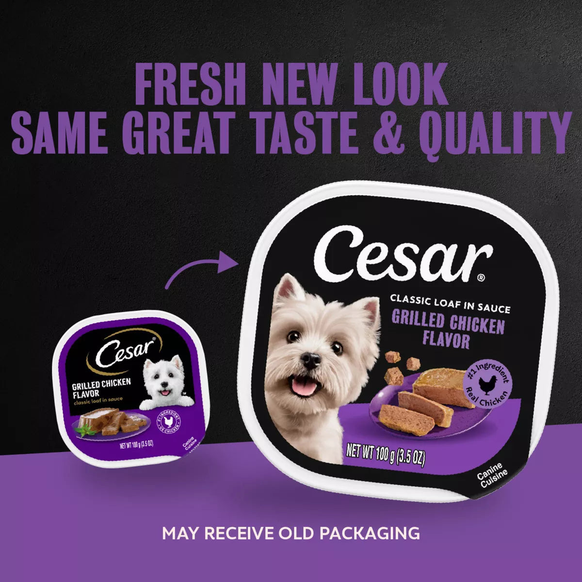 cesar classic loaf in sauce grilled chicken and gravy flavor small breed wet dog food - 3.5oz