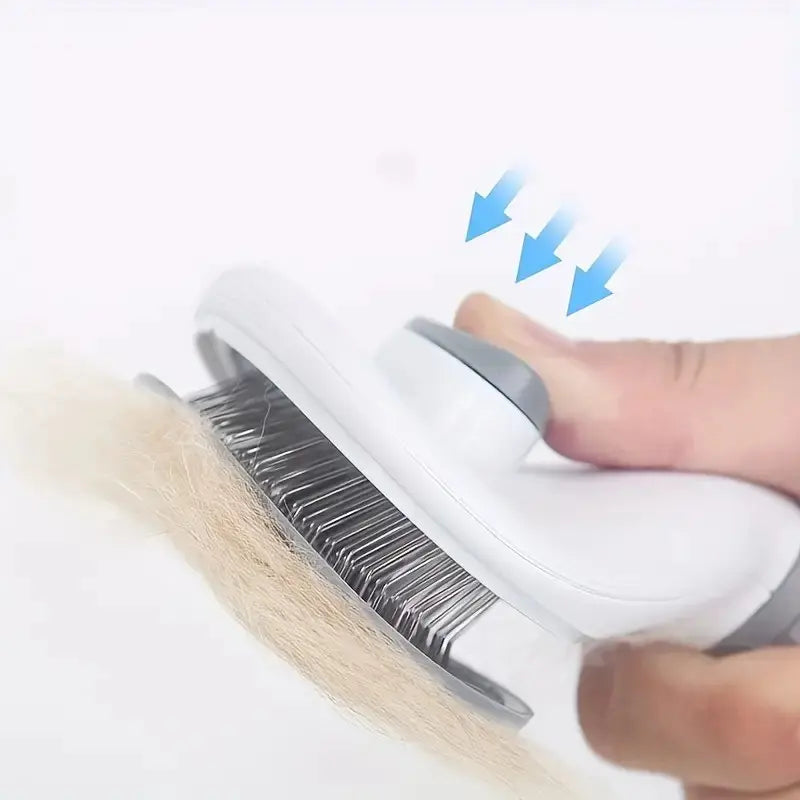 one button hair removal pet comb, pet hair removal comb, cat brush self cleaning, slicker brush for cats & dog brush, tiktok shop