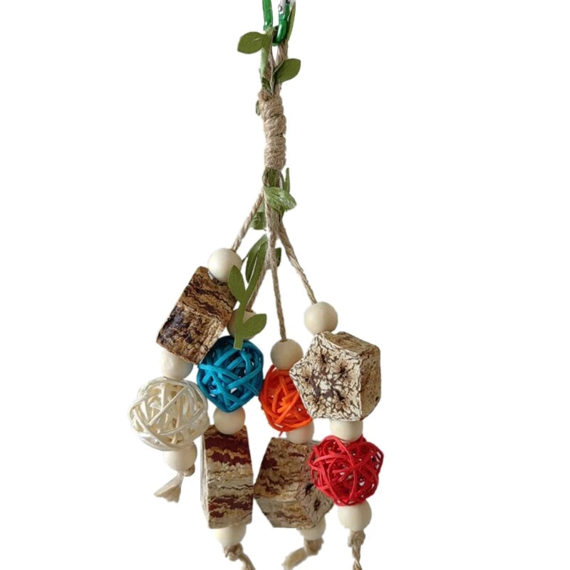 colorful hanging parrot bird molar toy articles parrot bite pet bird toy for parrot training bird swing biting toy
