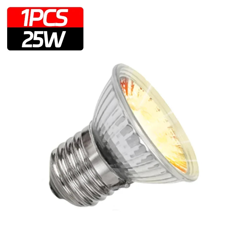 25/50/75w uva uvb reptile lamp bulb turtle basking uv light bulbs heating light pet heat lamp amphibians full sunlamp
