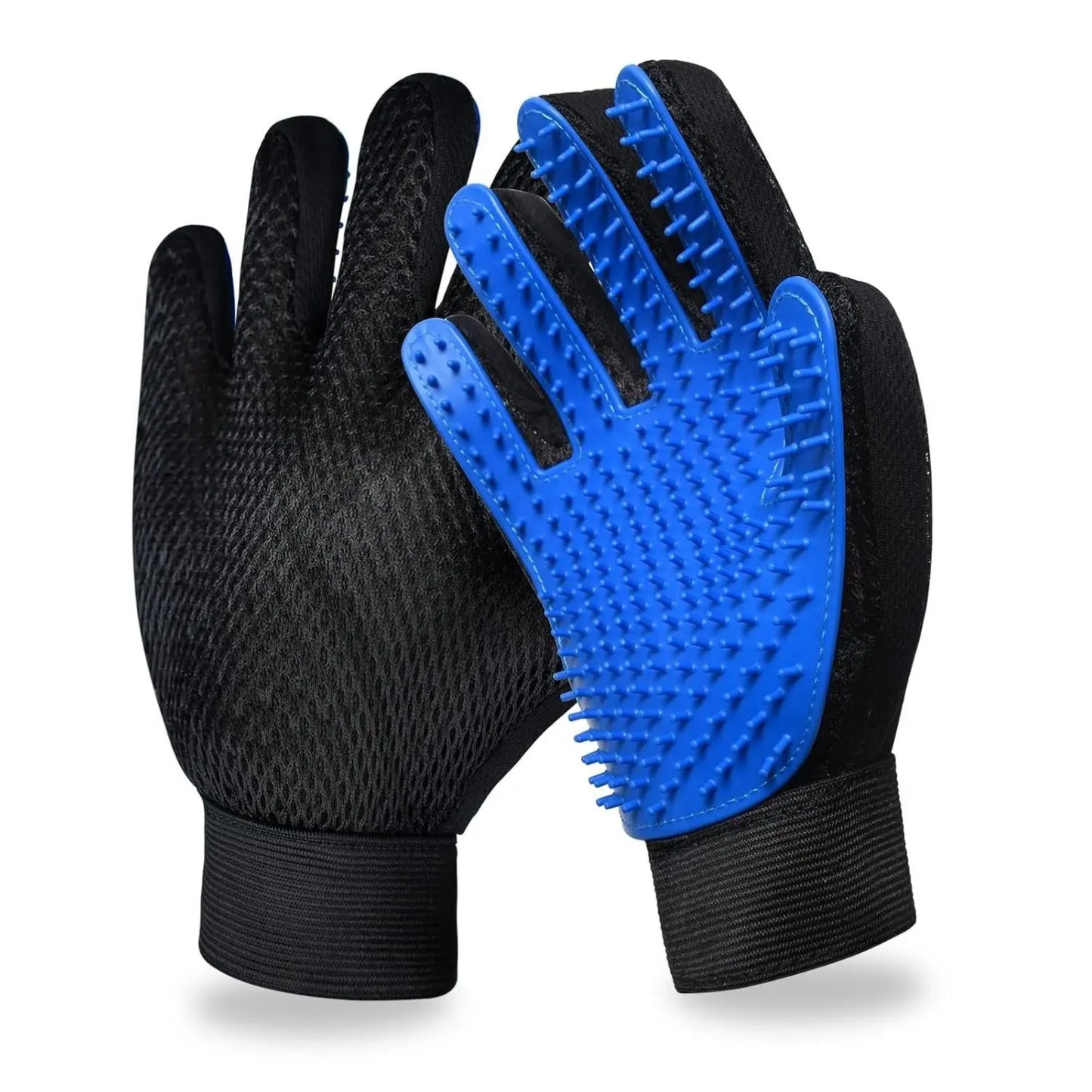 universal 1-size cat grooming glove brush - 259 silicone tips, gentle grooming pet hair remover tool for dogs & cats, eco-friendly, high efficiency, breathable mesh design, adjustable wrist strap, machine washable, one size, reptiles