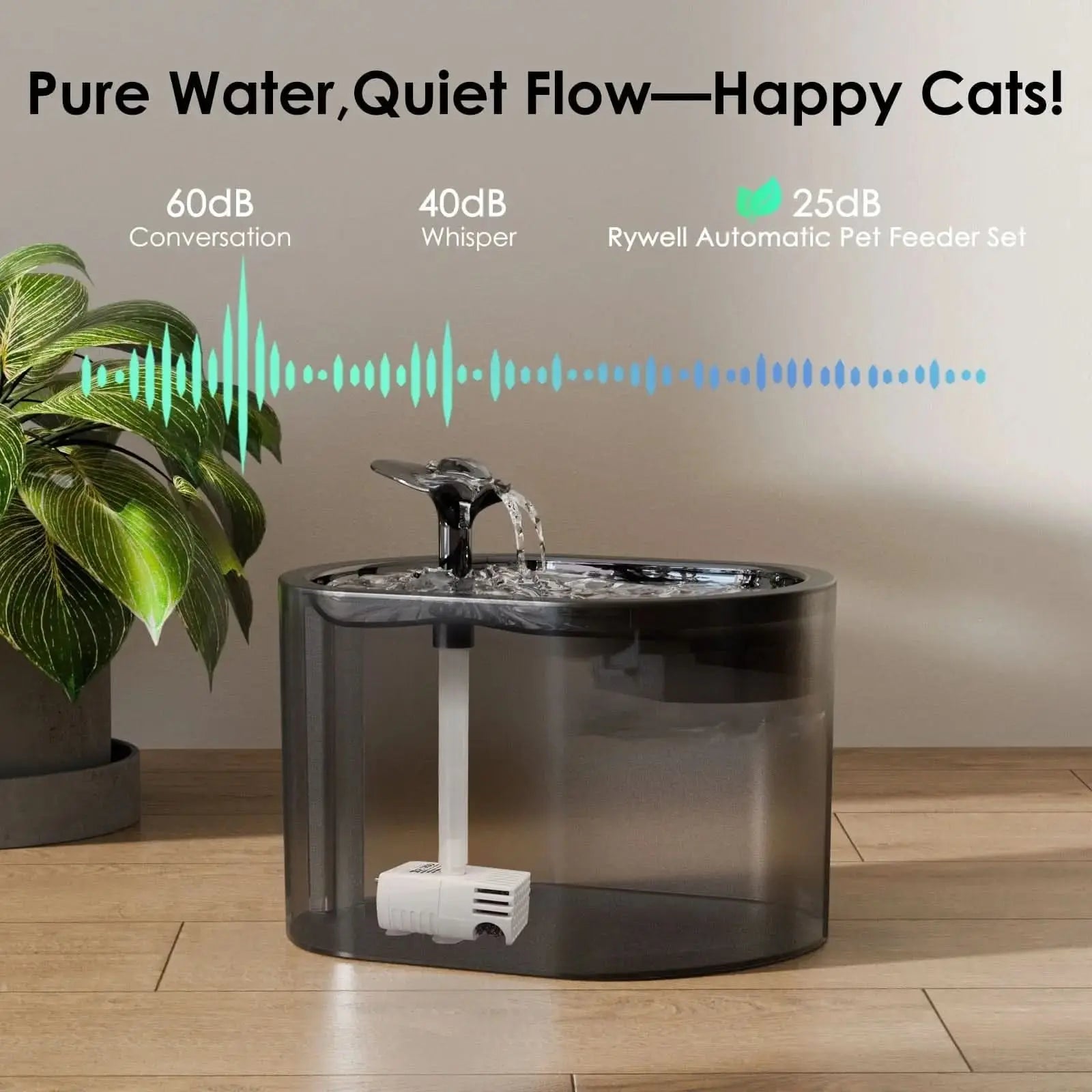 Automatic Cat Feeder with Water Dispenser, 2-In-1 Feeding Set with Feeding Schedule & Voice Recorder, Dual Power Supply, Auto Cat Food Dispenser for Cat