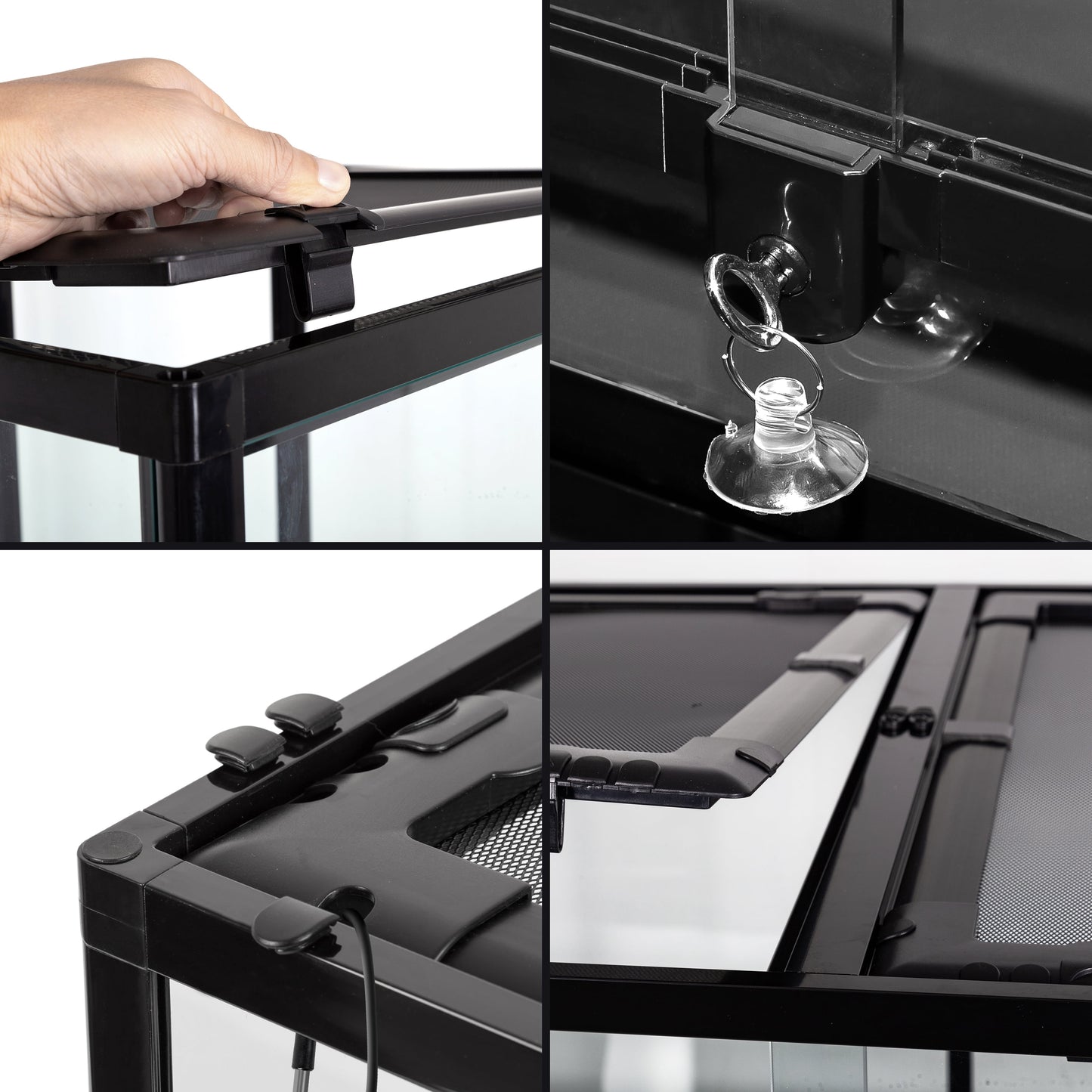 90gallon reptile large terrarium upgrade glass front opening tank sliding door with screen ventilation reptile terrarium about 48" x 24" x 18"(knock-down)