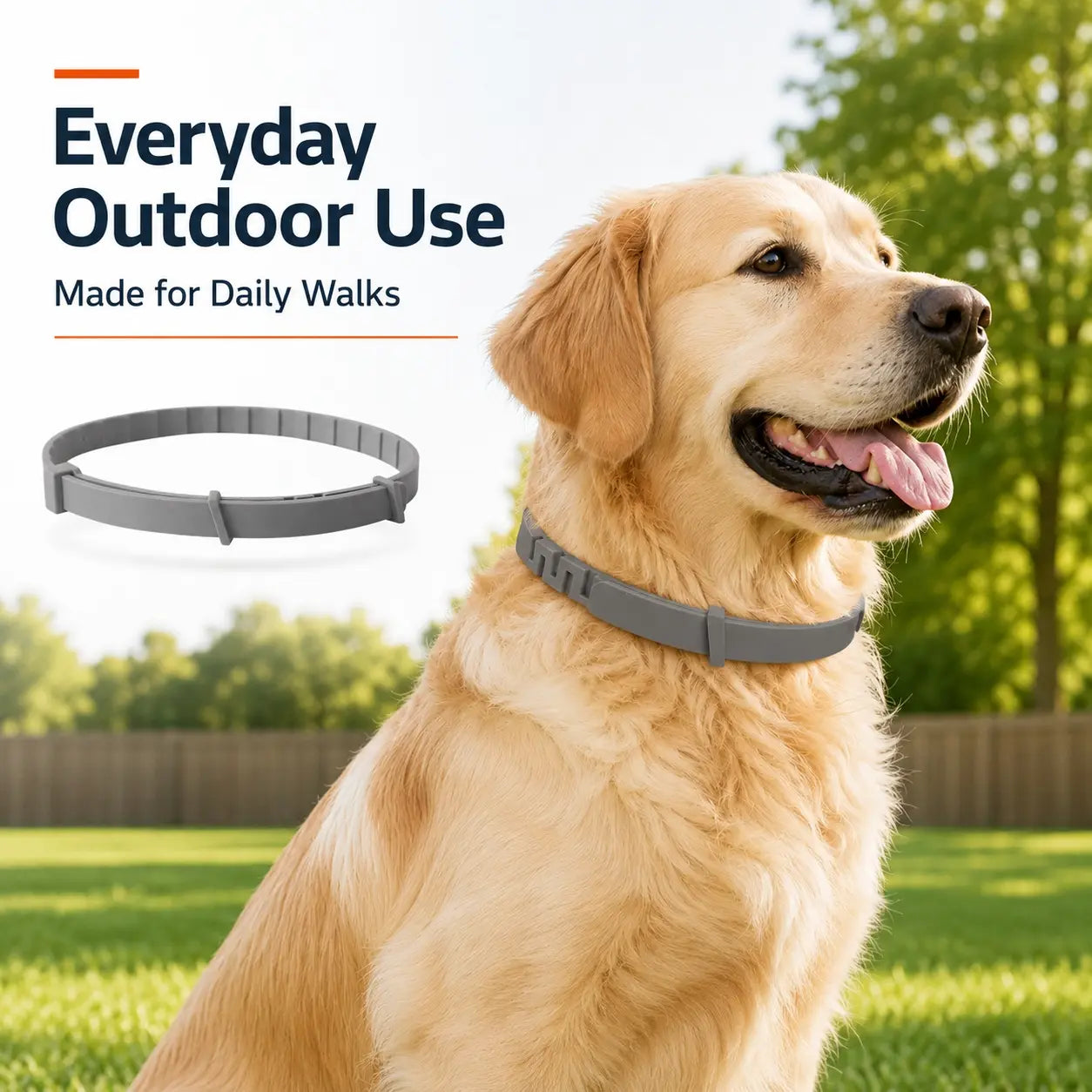 dog collar for large dogs over 18 lbs, adjustable fresh scent lightweight pet collar for everyday wear, walks & outdoor use