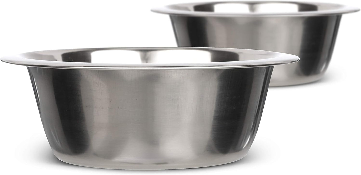 1.5 cup (12 oz.) stainless steel dog bowls, set of 2 neater feeder replacement bowls (cat/small models), dog food bowl & water bowl, dishwasher safe metal dish for cats & small dogs