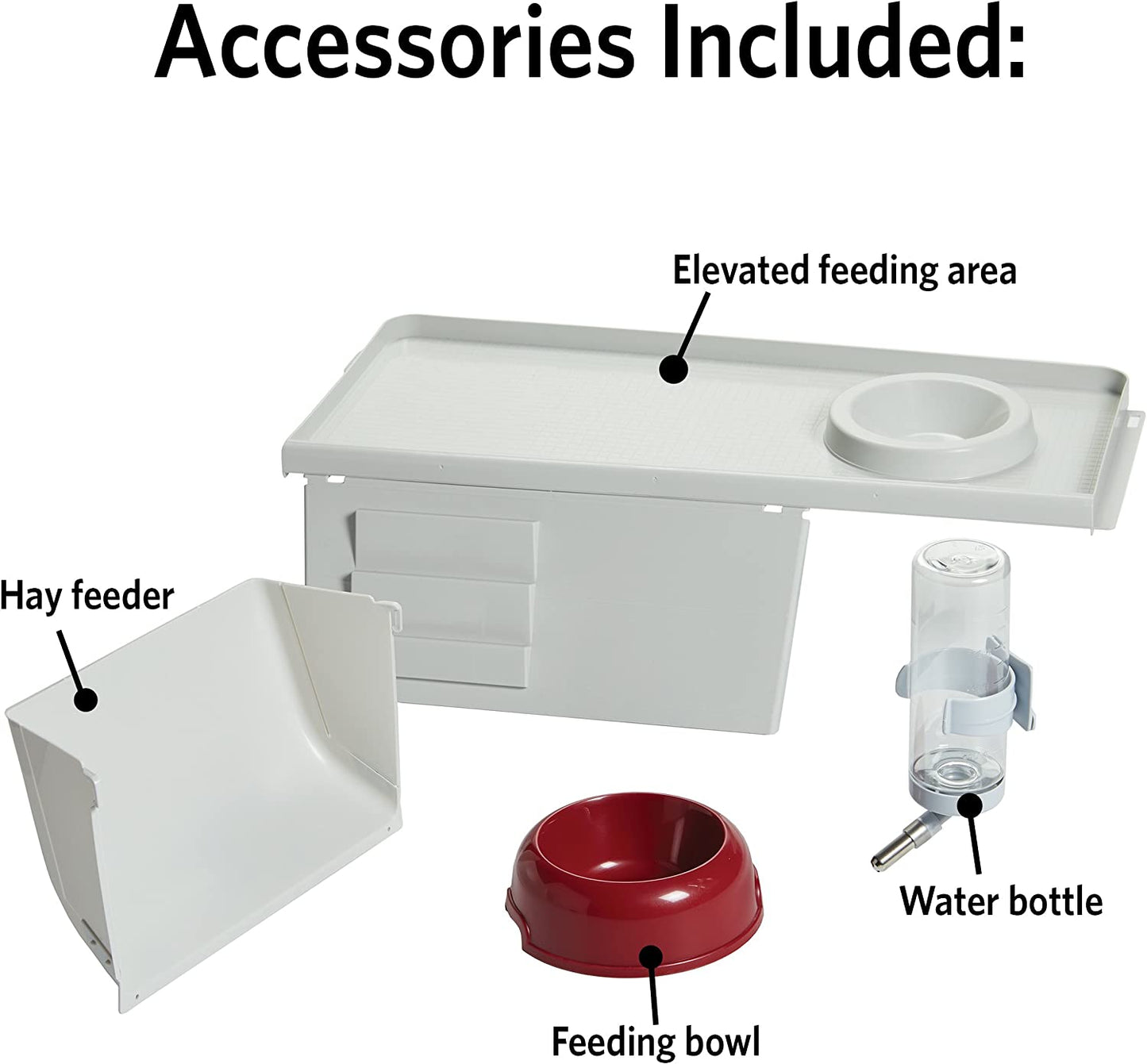deluxe rabbit & guinea pig cage, x-large, white & red