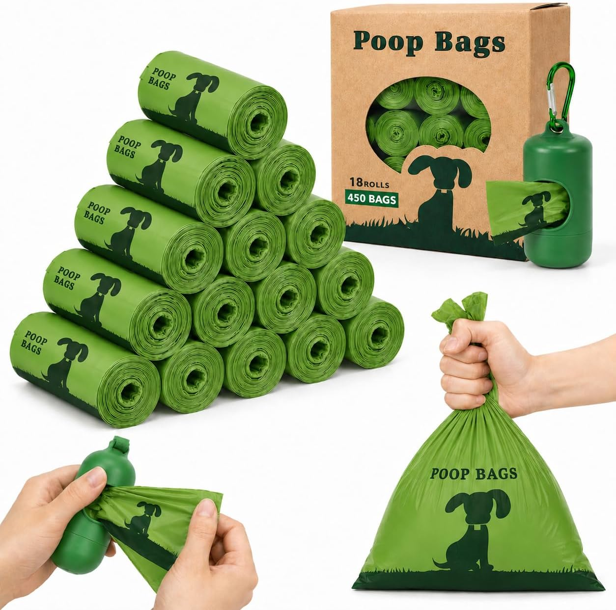 dog waste bags with dispenser (450ct)