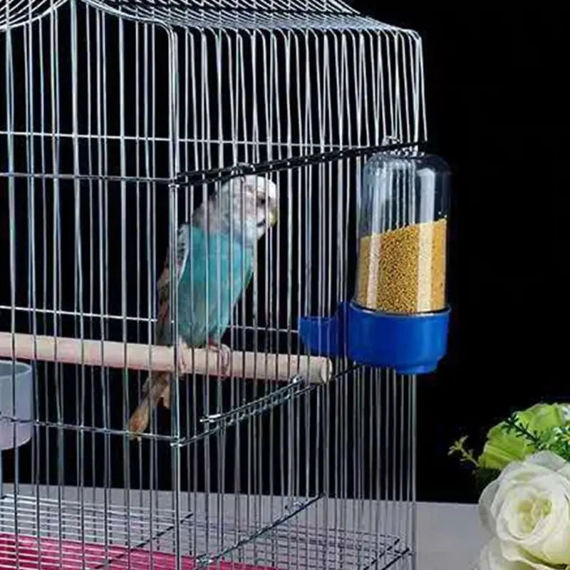 2 pieces bird feeder plastic water food dispenser for parrot parakeet cockatiel conure lovebird easy to use 100ml 60ml