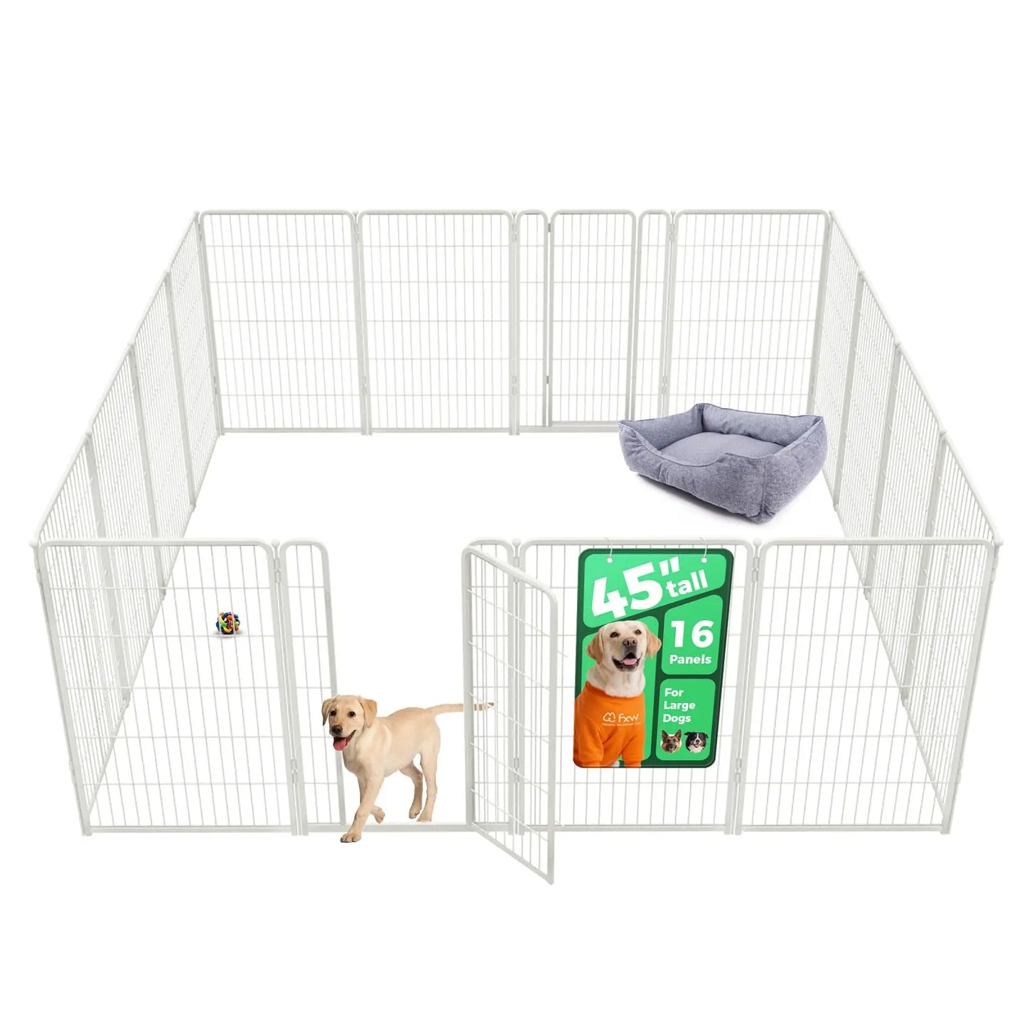 fxw homeplus unleashed indoor dog playpen - stress-free and safe play, heavy duty dog pen | patented