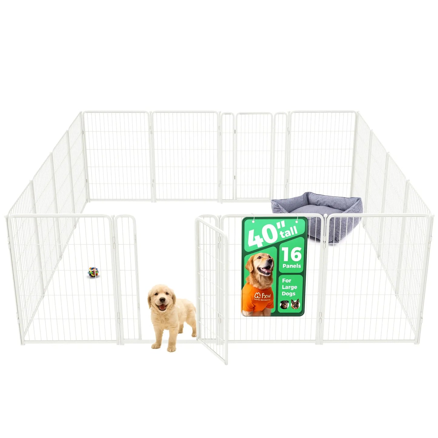 fxw homeplus unleashed indoor dog playpen - stress-free and safe play, heavy duty dog pen | patented