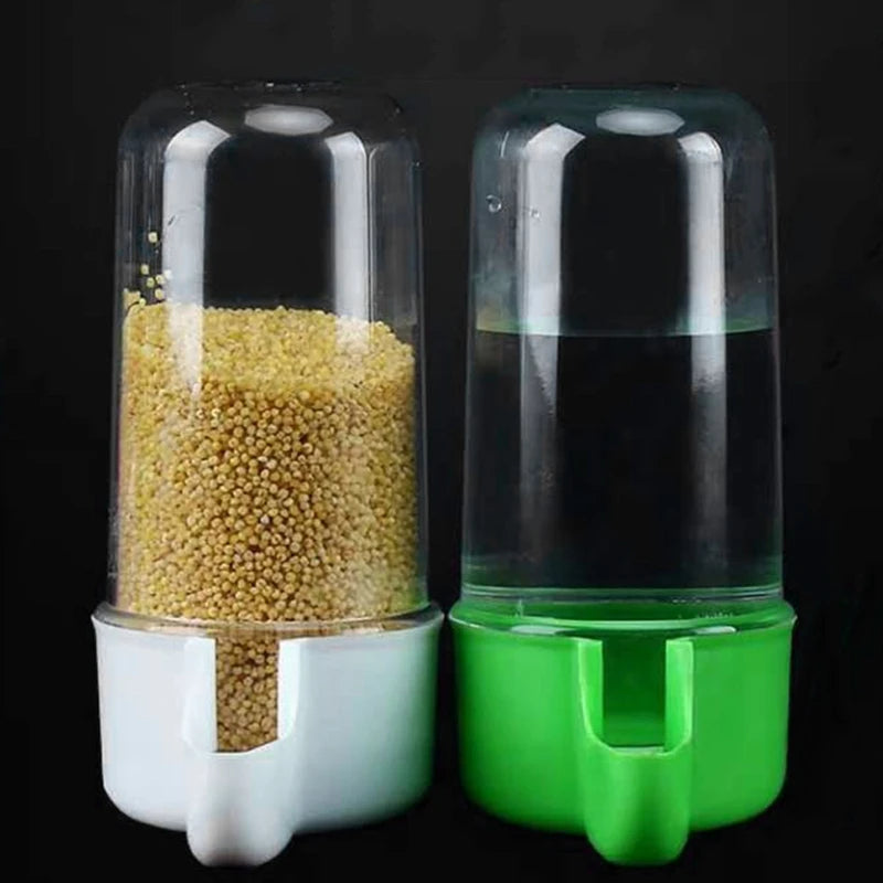 2 pieces bird feeder plastic water food dispenser for parrot parakeet cockatiel conure lovebird easy to use 100ml 60ml