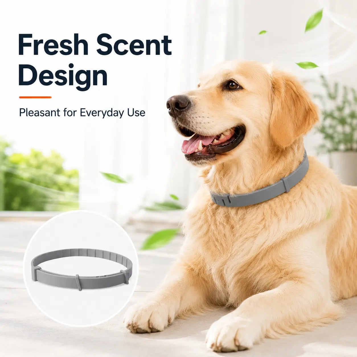 dog collar for large dogs over 18 lbs, adjustable fresh scent lightweight pet collar for everyday wear, walks & outdoor use