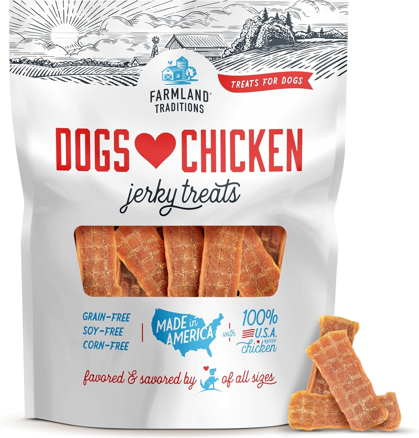filler free dogs love chicken premium jerky treats for dogs, 3 lb. bag