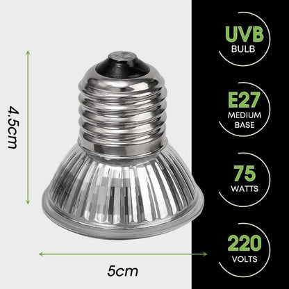 25/50/75W UVA UVB Reptile Lamp Bulb Turtle Basking UV Light Bulbs Heating Light Pet Heat Lamp Amphibians Full Sunlamp