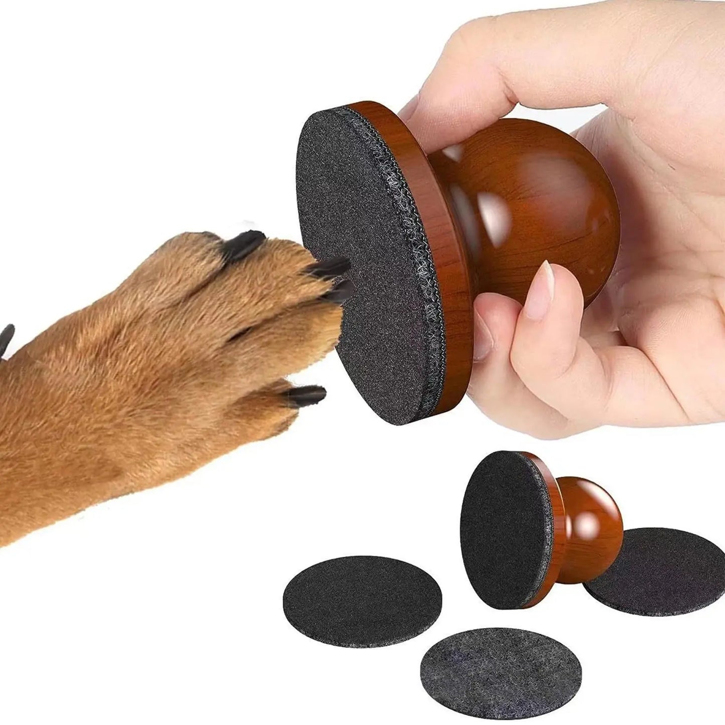dog nail file & cat nail file board - stress-free grooming with 3 replaceable sheets, comfortable wooden handle, perfect for dogs & cats, easy nail smoothing