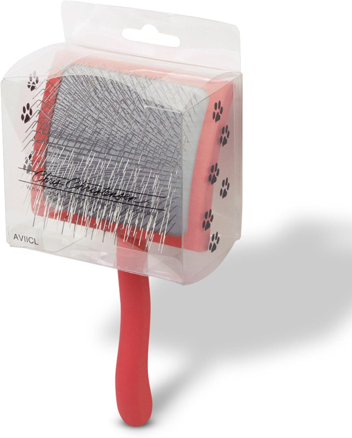 big g dog slicker brush for dogs (goldendoodles, labradoodles, poodles), groom like a professional, fluff detangle style, saves time energy, coral, large