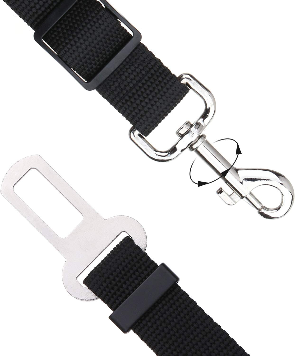 2 packs adjustable length pet dog cat car seat belt pet seat belt pet accessories for dogs cats and pets (black pink)