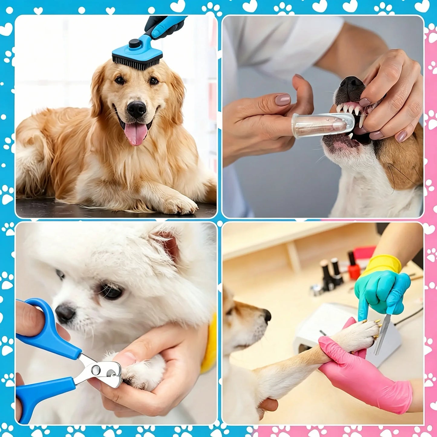 8-piece summer pet grooming tool set – grooming accessories for small-medium dogs & cats, includes beauty/hair care, shedding & oral hygiene supplies, stress-free for indoor use, valentine’s day gift