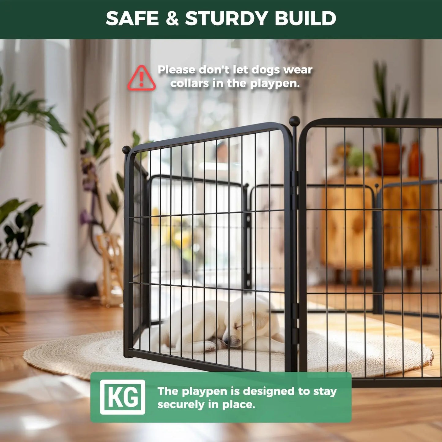 fxw homeplus unleashed indoor dog playpen - stress-free and safe play, heavy duty dog pen | patented