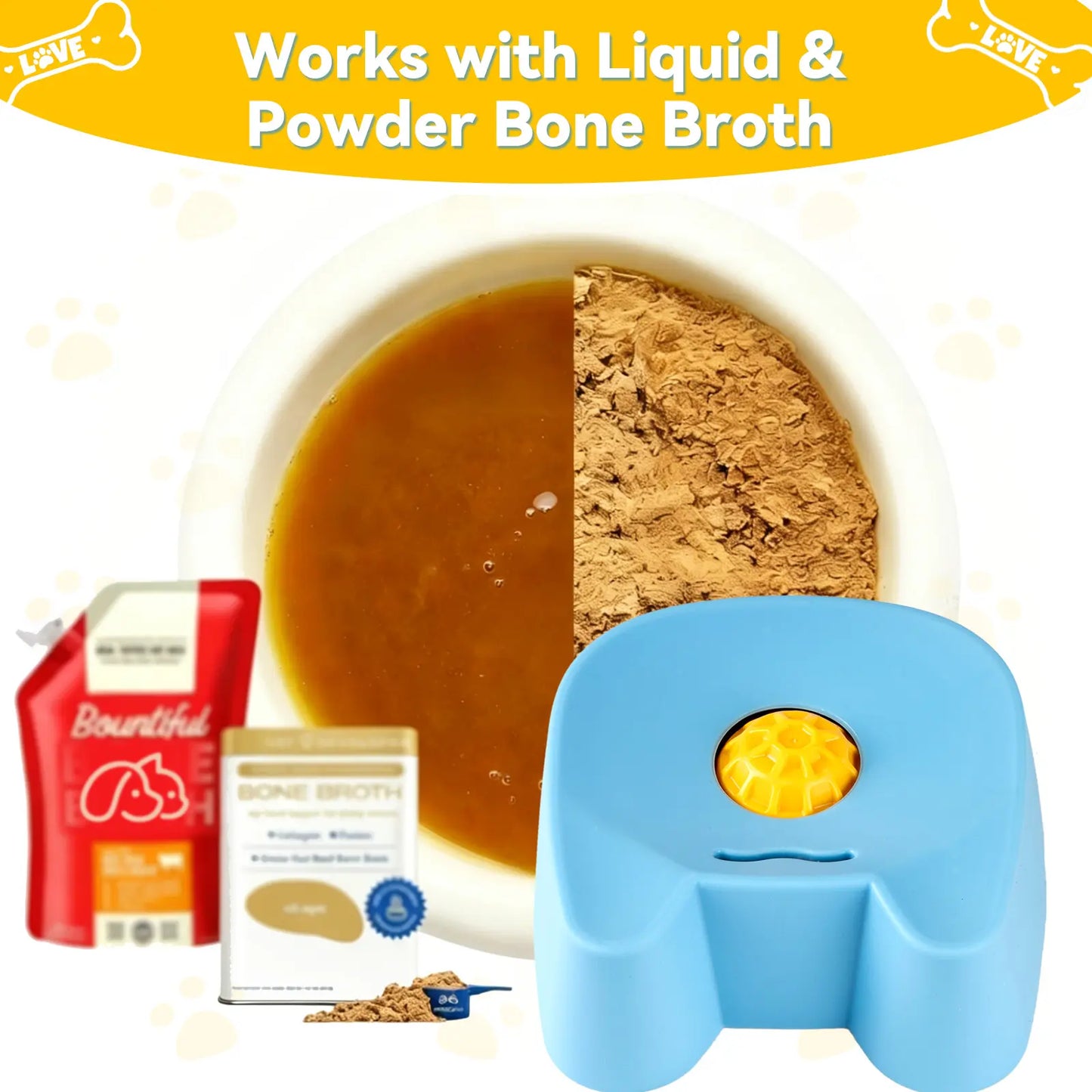 silicone slow feeder bowls for dogs - non-skid ball-in lick design, 3/4 cup capacity wet food feeder for bone broth & yogurt, anxiety relief interactive bowl for small-large dogs (blue) - mid year sale tiktok shop midyeardeals