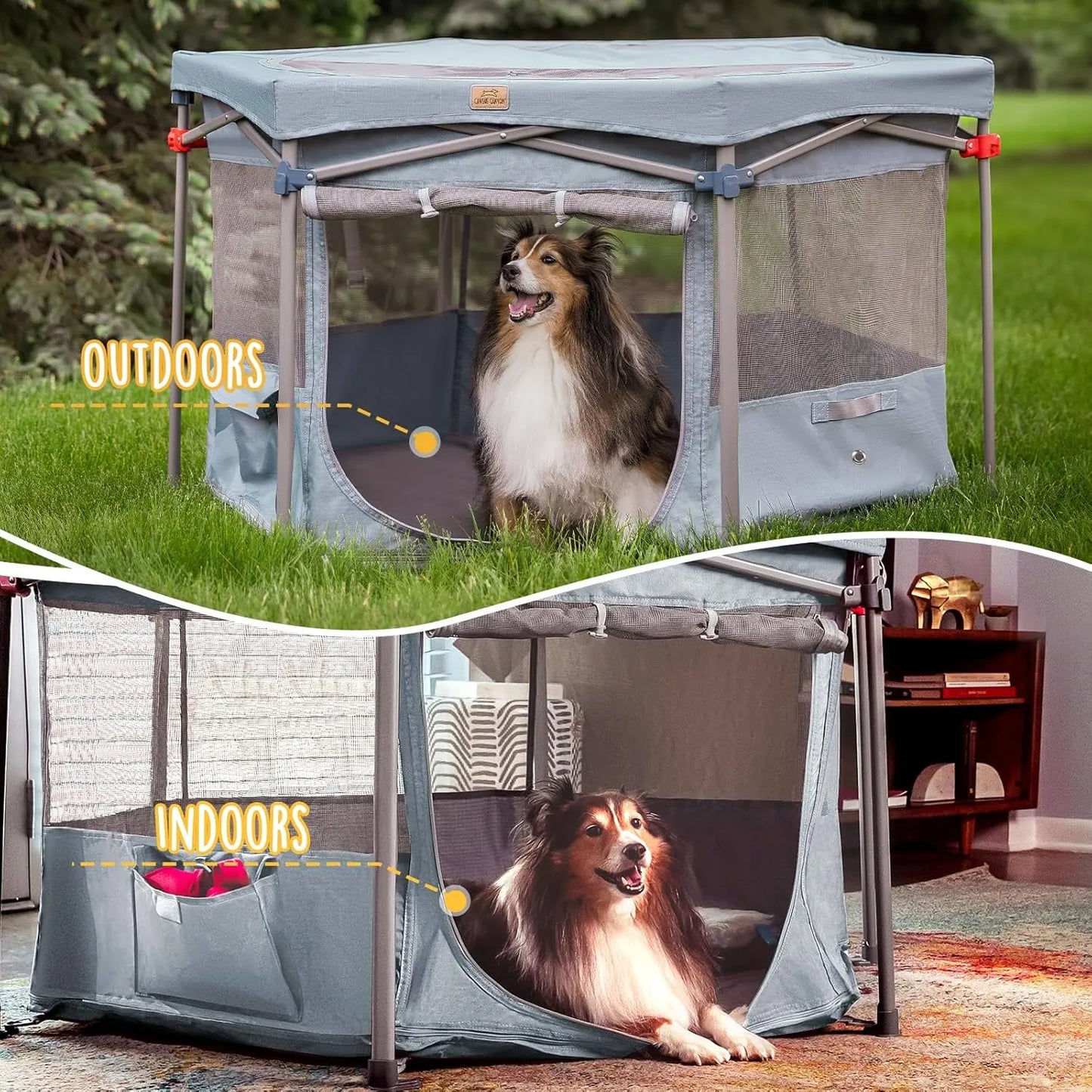 [summervibes] portable pet playpen, foldable dog playpens for indoor and outdoor exercise, pop up pet fence with carrying case for dogs/puppies