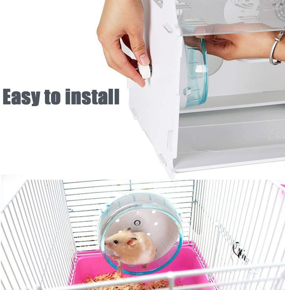 4.7 inches small silent spinner exercise running wheel for small hamsters, gerbils, or mice (pink running wheel)